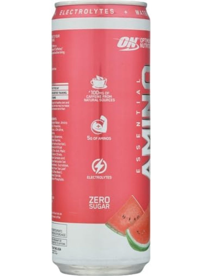 Optimum Nutrition Amino Energy Drink + Electrolytes for Hydration - Sugar Free, Amino Acids, BCAA, Keto Friendly, Sparkling Drink - Watermelon, 12 Fl Oz (Pack of 12) - Image 3